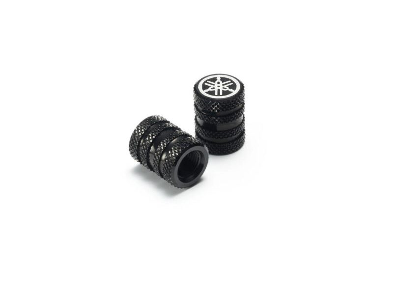 Aluminium Valve Cap (Knurled Pattern) (Black)