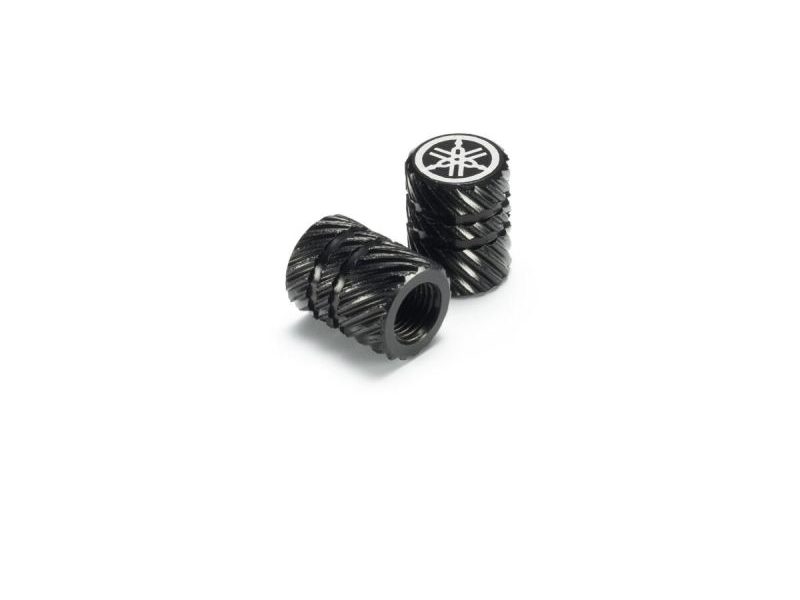 Aluminium Valve Cap (Helical Pattern) (Black)