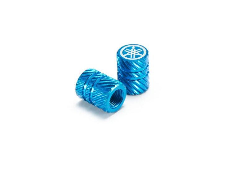 Aluminium Valve Cap (Helical Pattern) (Blue)